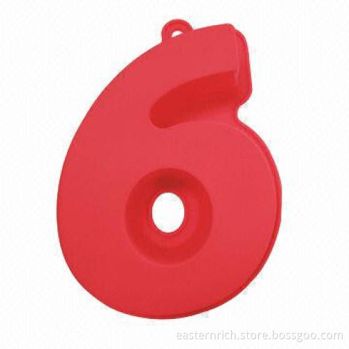 Silicone number cake mold, number 6